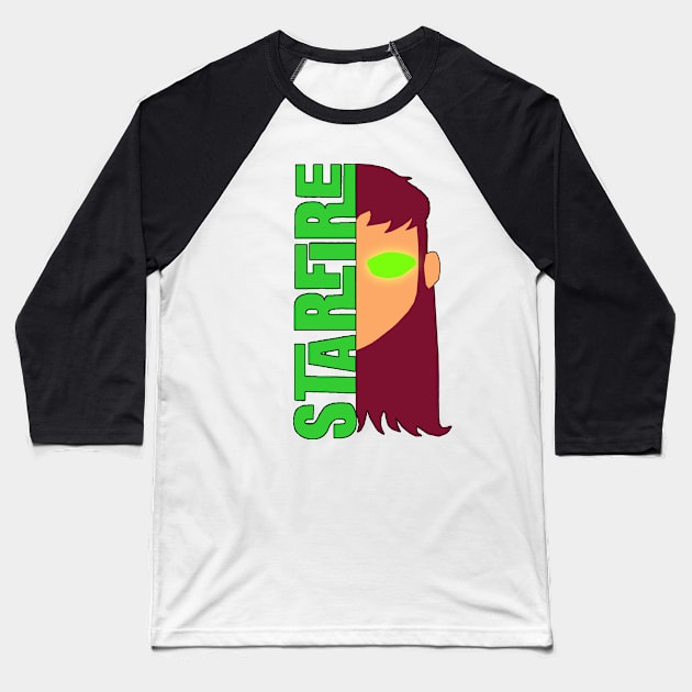 Starfire Simplified Text Baseball T-Shirt by CylentArt